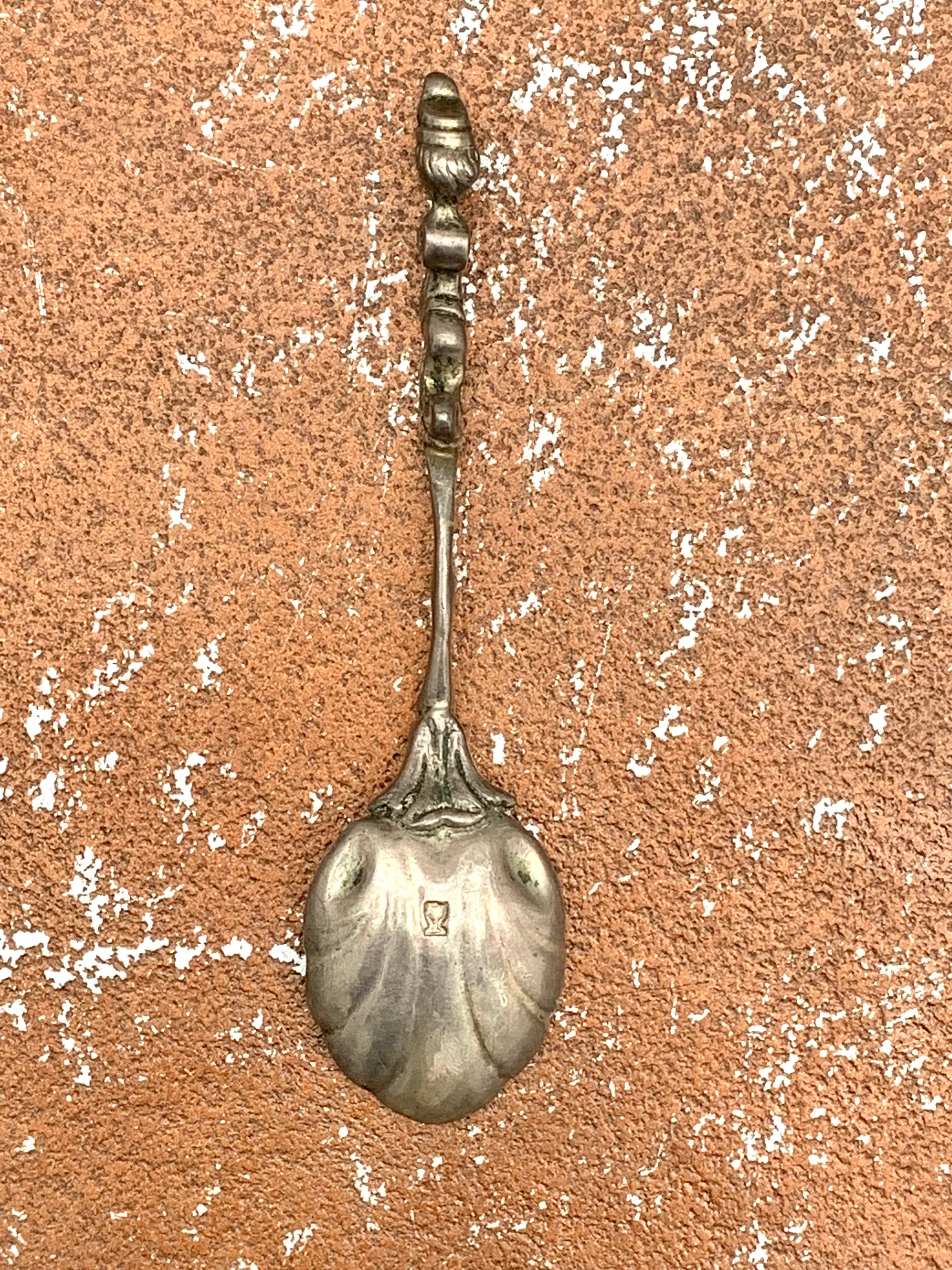 Silver Demitasse Spoon Figure Handle