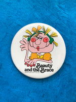 Load image into Gallery viewer, &quot;Beauty and the Brace&quot; Quirky Vintage Pinback Button
