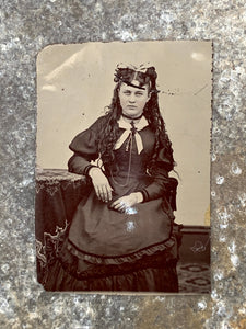 Tintype 1/6 Plate Vintage Photograph Portrait of Woman