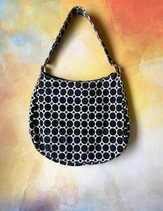 Retro Black & White Polka Dot Handbag