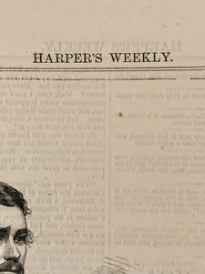 Harper's Weekly Journal of Civilization Illustration of  President "Abraham Lincoln and his Secretaries" June 11, 1864, Newsprint, Art