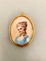 Load image into Gallery viewer, Hand Painted Porcelain Brooch; Victorian Style
