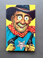 Retro Vintage Googly Eyed Sheriff Squeaking Postcard, Printed in Japan, 1960's Quirky Western Comic