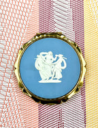 Three Graces; Stratton (England) & Josiah Wedgwood Blue Jasperware Cameo Compact