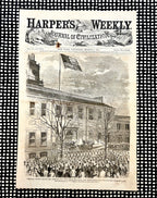 Harper's Weekly Journal President Lincoln at Independence Hall Philadelphia 1861