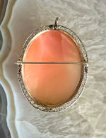 Load image into Gallery viewer, Carved Shell Cameo Brooch with Bail
