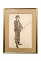 Framed artwork of a person on a beige background