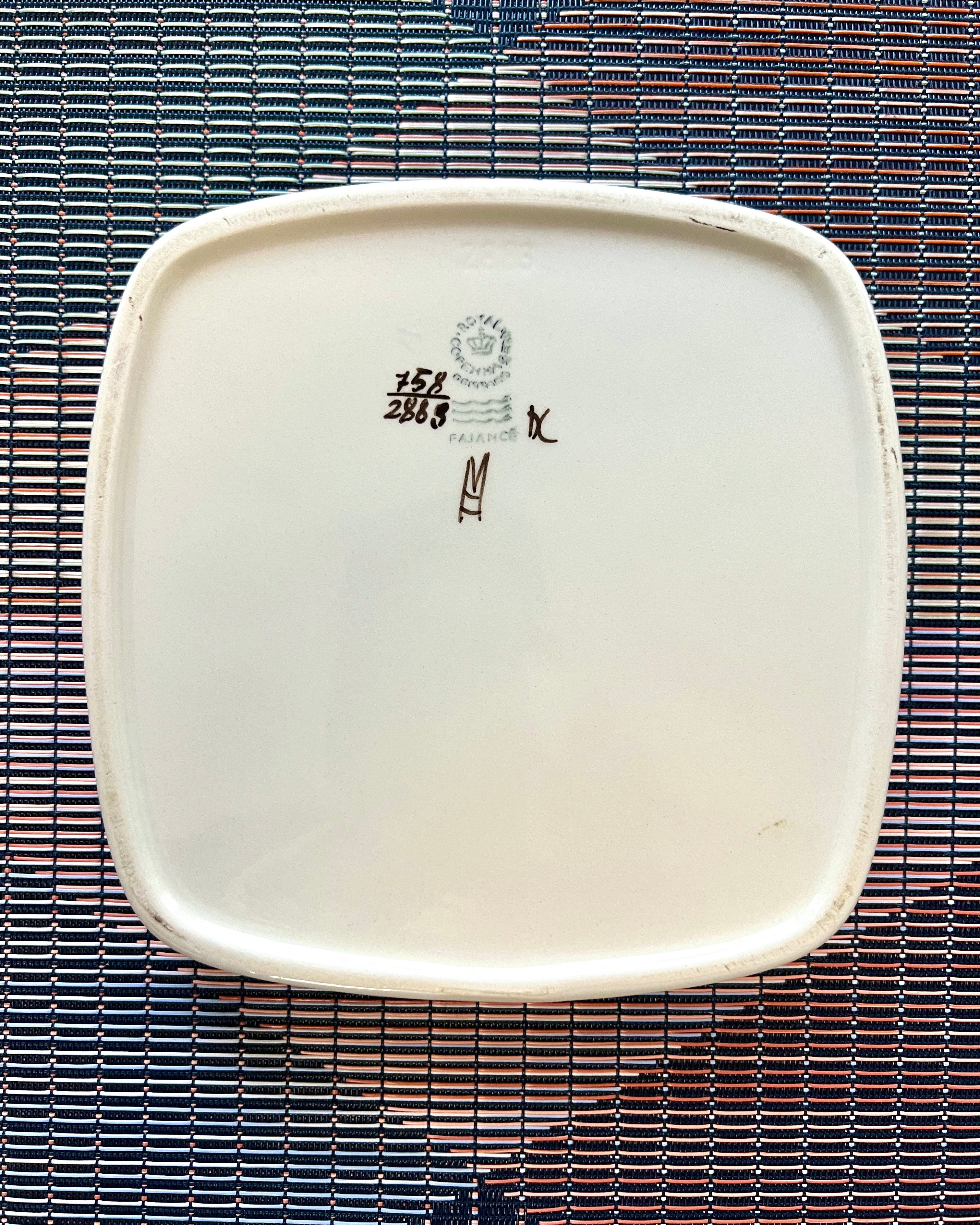 Royal Copenhagen Denmark MidCentury Modern Porcelain Dish; Fajance