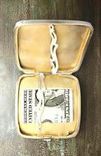 Vintage Silver Metal Wallet Organizer