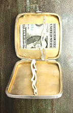 Vintage Silver Metal Wallet Organizer