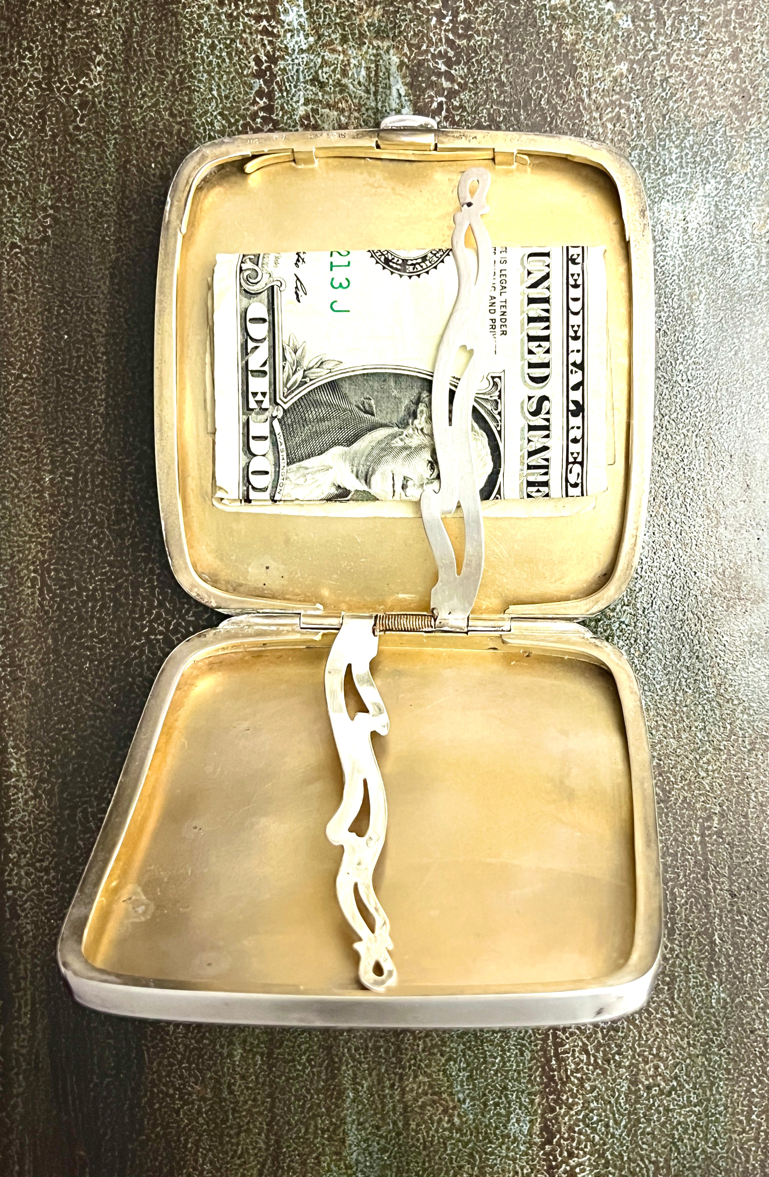 Vintage Silver Metal Wallet Organizer