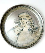 Load image into Gallery viewer, Mary Lou Higgins &amp; Edward Higgins Ceramic Plate 1976 High Gloss Silver Glaze Portrait
