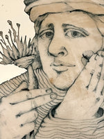 Load image into Gallery viewer, Mary Lou Higgins &amp; Edward Higgins Ceramic Plate 1976 High Gloss Silver Glaze Portrait
