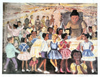 Margaret Taylor Burroughs' Signed & Dated Color Litho Print "Birthday Party" 1995
