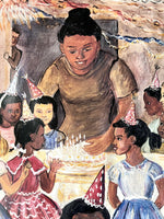 Load image into Gallery viewer, Margaret Taylor Burroughs&#39; Signed &amp; Dated Color Litho Print &quot;Birthday Party&quot; 1995
