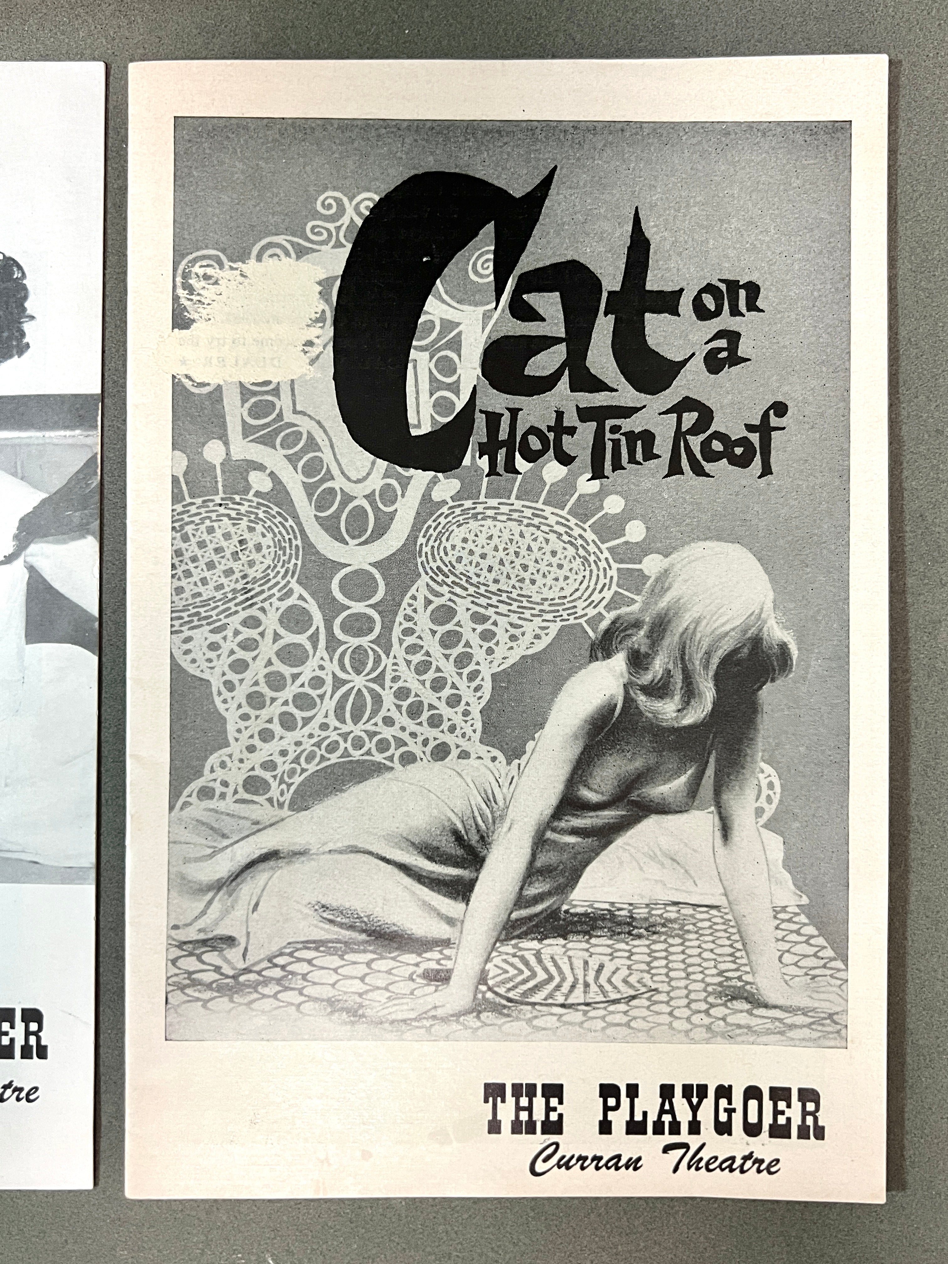 1950's Film Programs Curran Theatre "Cat on a Hot Tin Roof" & Stage Door Theatre "Gigi" San Francisco