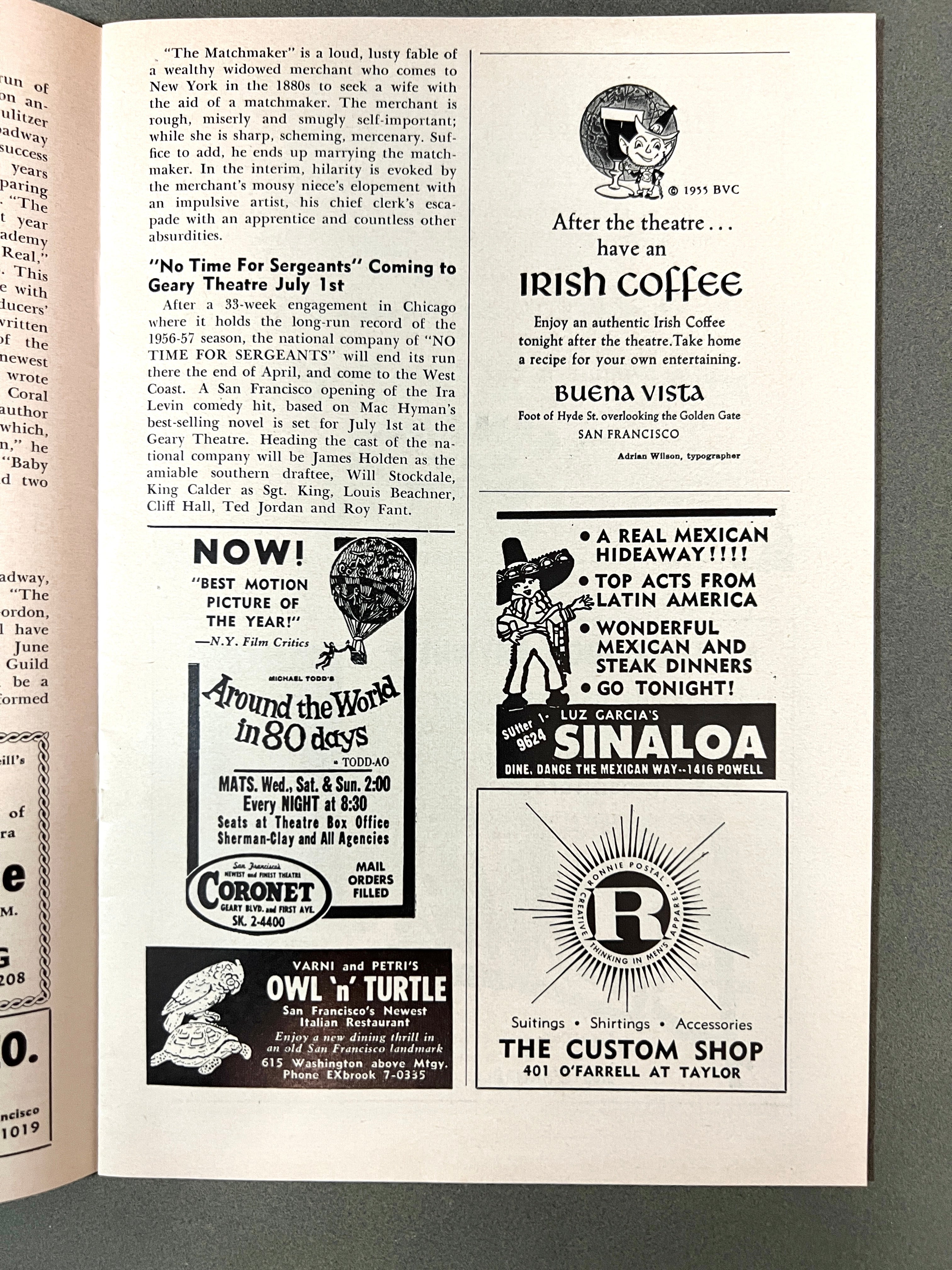 1950's Film Programs Curran Theatre "Cat on a Hot Tin Roof" & Stage Door Theatre "Gigi" San Francisco