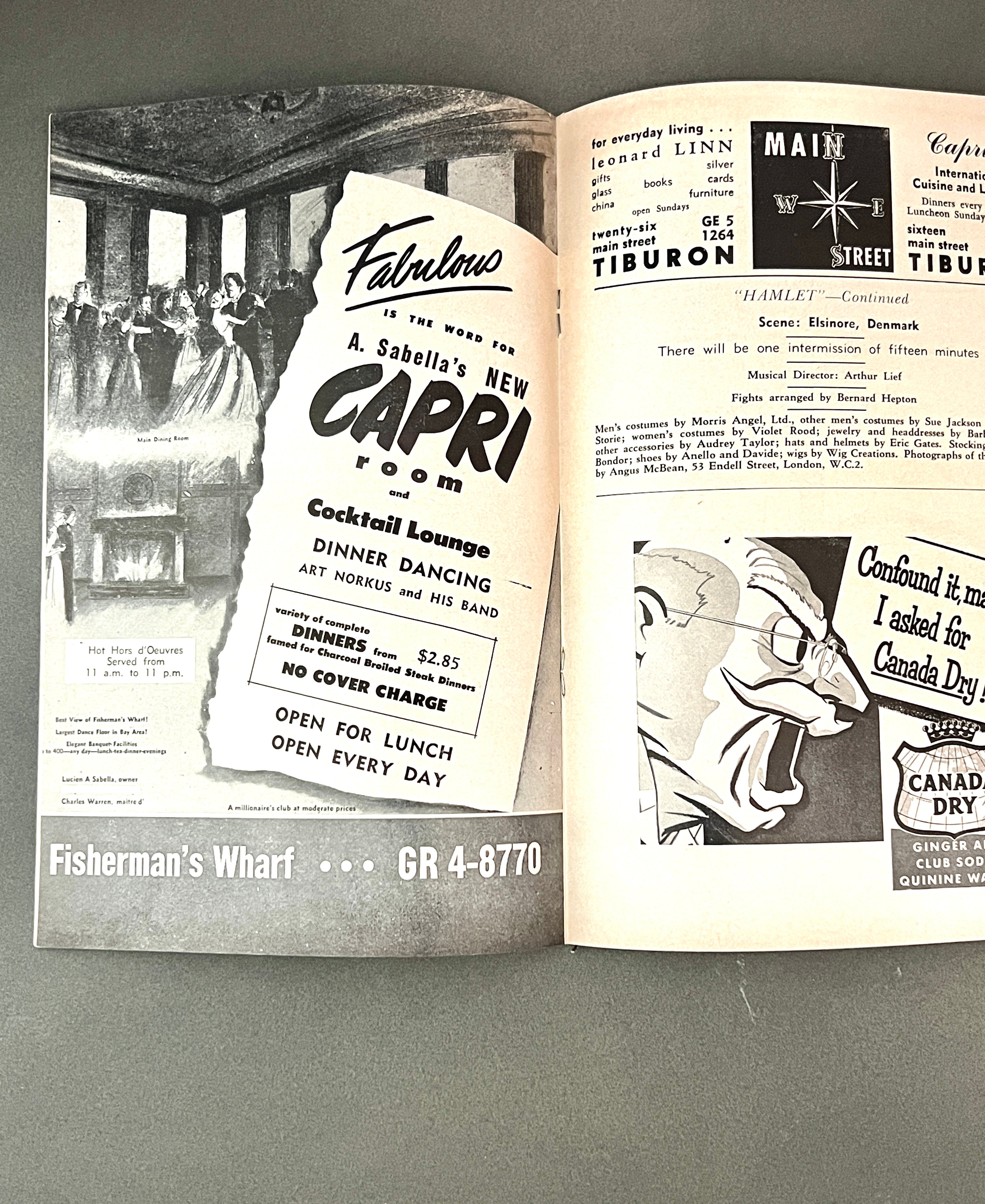 1950's Film Programs Curran Theatre "Cat on a Hot Tin Roof" & Stage Door Theatre "Gigi" San Francisco