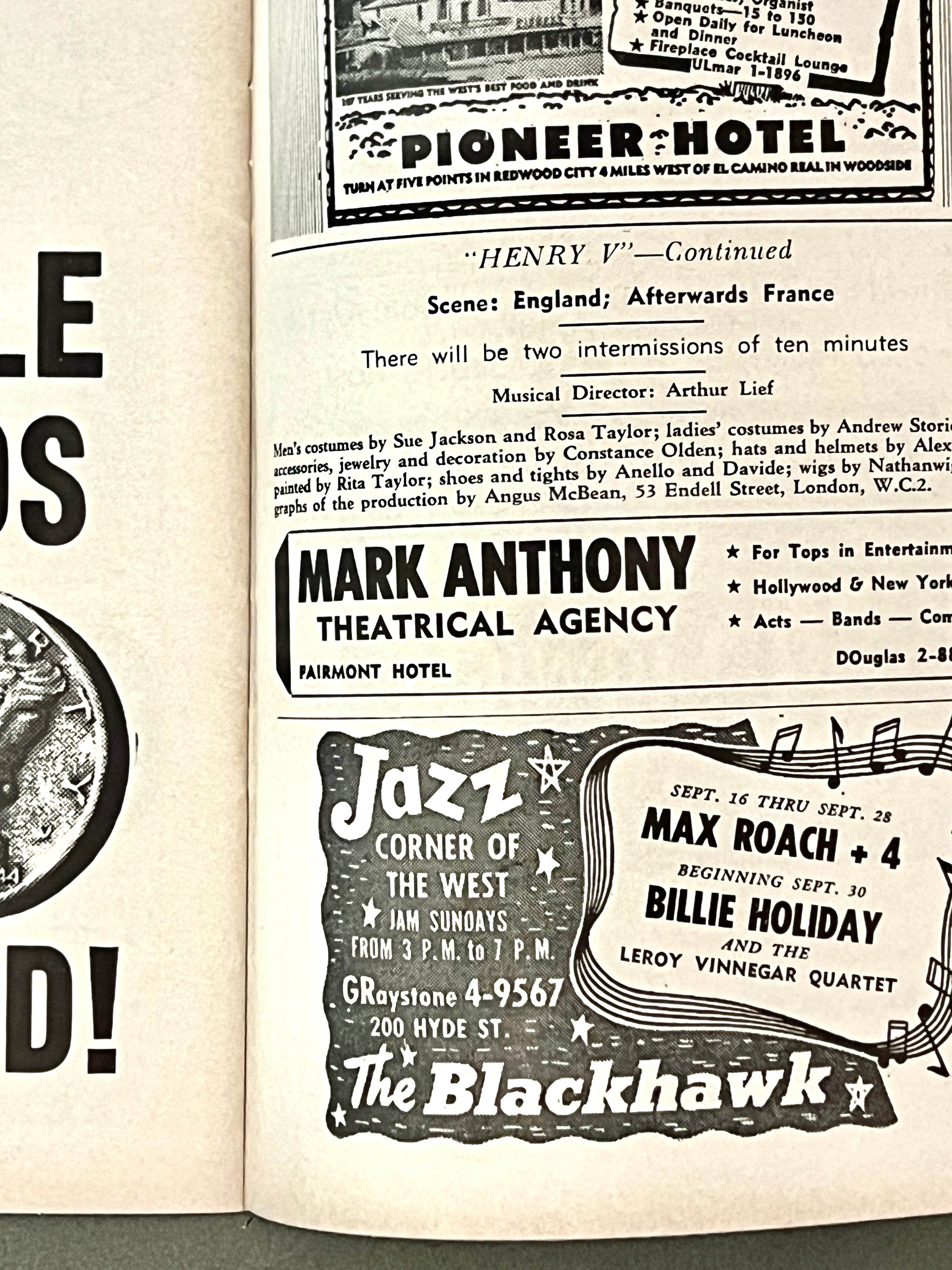 1950's Film Programs Curran Theatre "Cat on a Hot Tin Roof" & Stage Door Theatre "Gigi" San Francisco