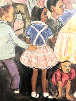 Load image into Gallery viewer, Margaret Taylor Burroughs&#39; Signed &amp; Dated Color Litho Print &quot;Birthday Party&quot; 1995
