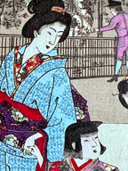 Japanese Postcard Art; Artist Yōshū Chikanobu (Toyohara Chikanobu, 19th C.)Ueno Zoological Garden