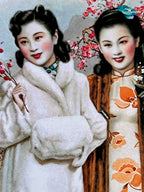 Postcard Art: Silk Dresses Floral Pattern / Flowers