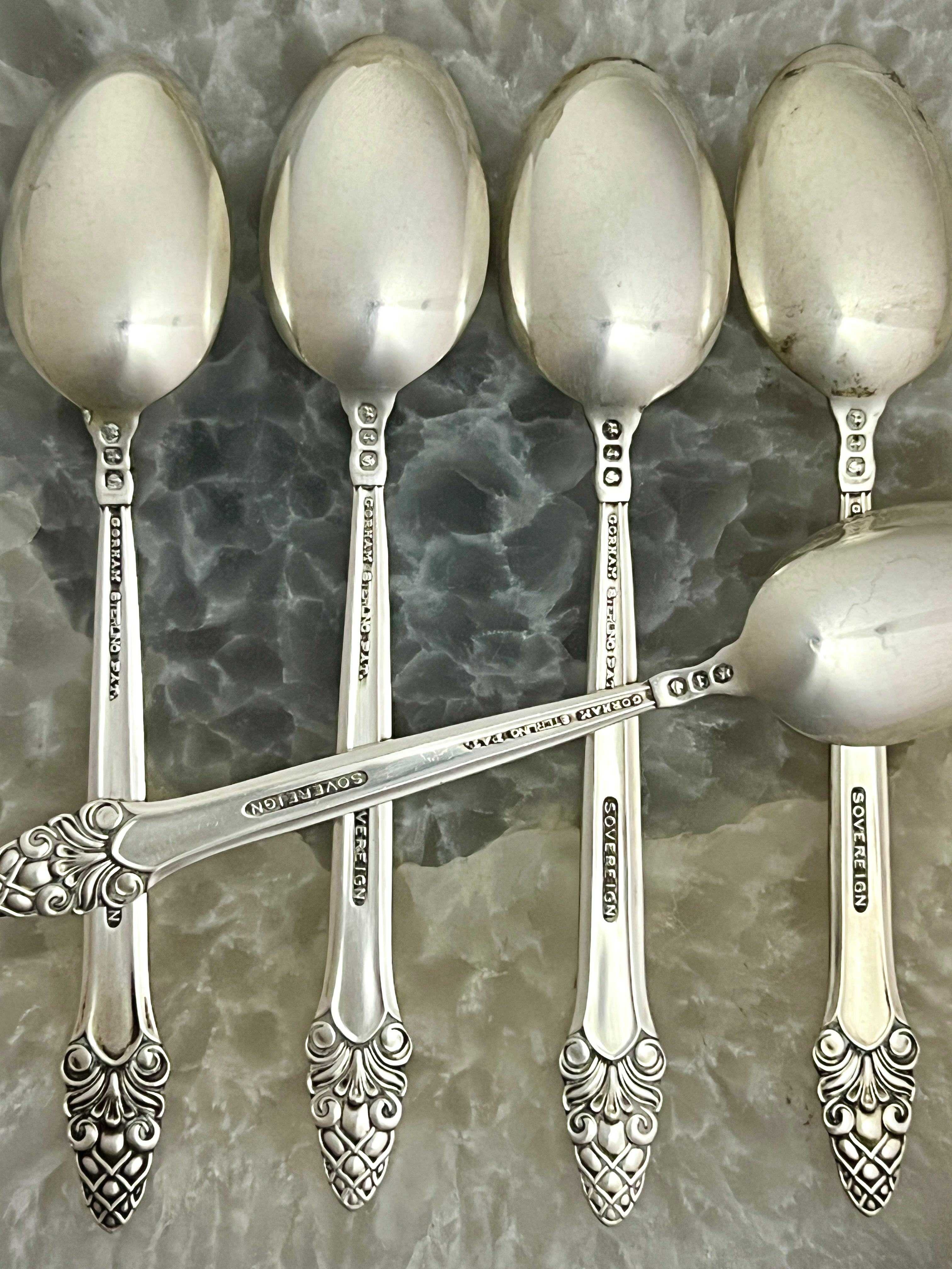 Set of 6 Vintage Gorham Sterling Silver Demitasse Spoons (Sovereign)