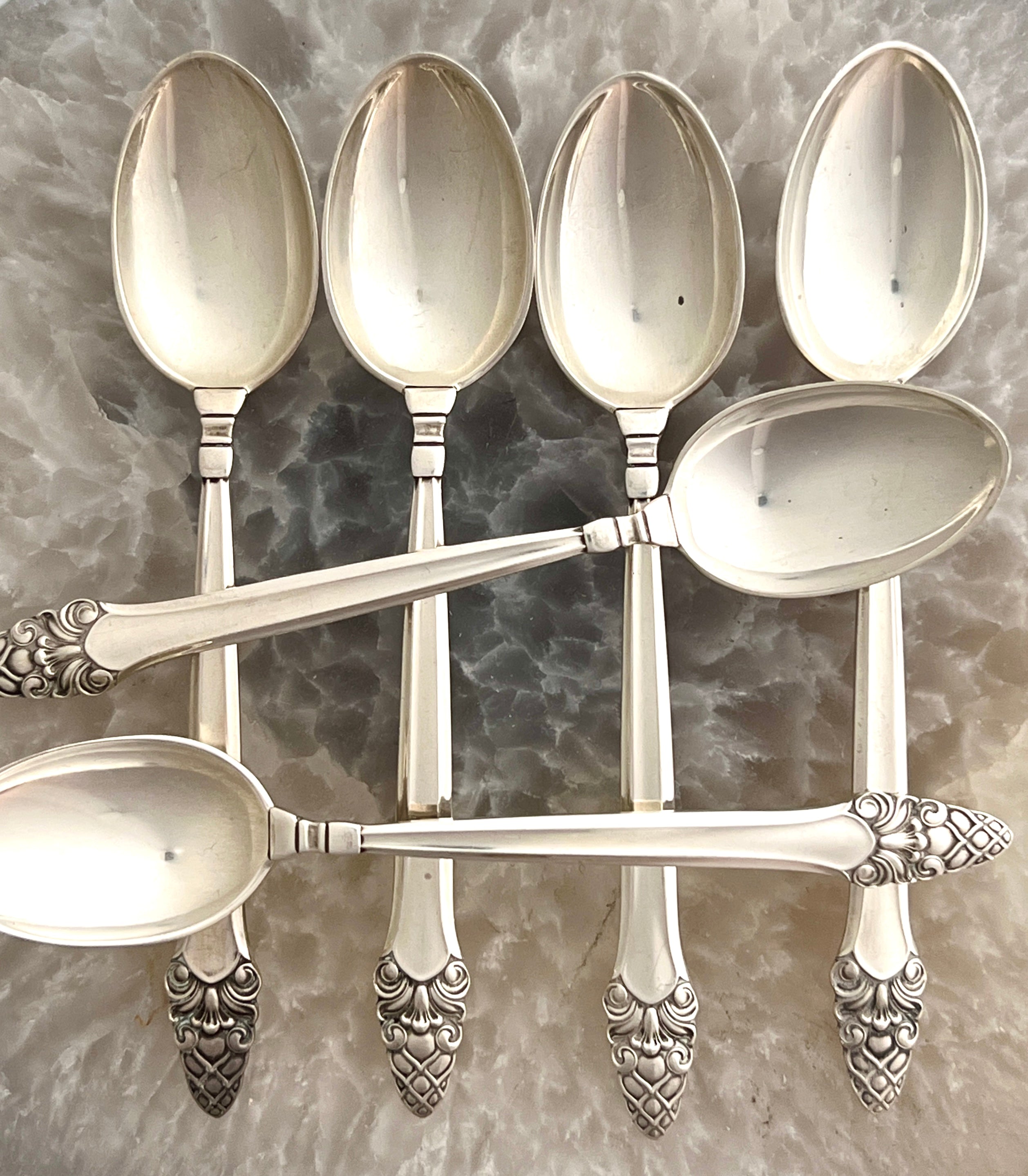 Set of 6 Vintage Gorham Sterling Silver Demitasse Spoons (Sovereign)