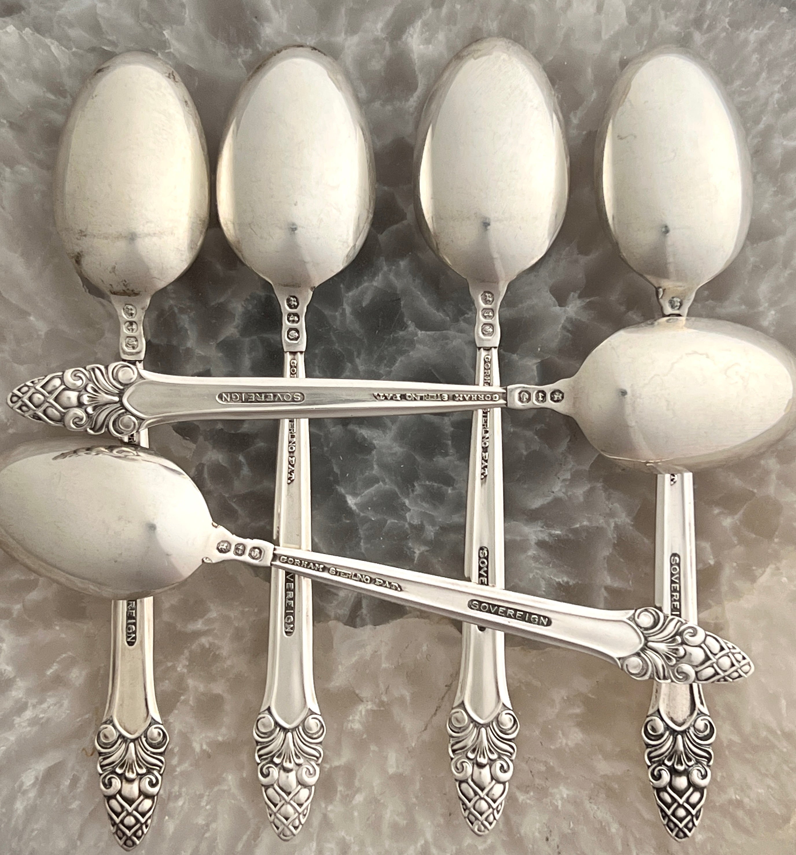 Set of 6 Vintage Gorham Sterling Silver Demitasse Spoons (Sovereign)