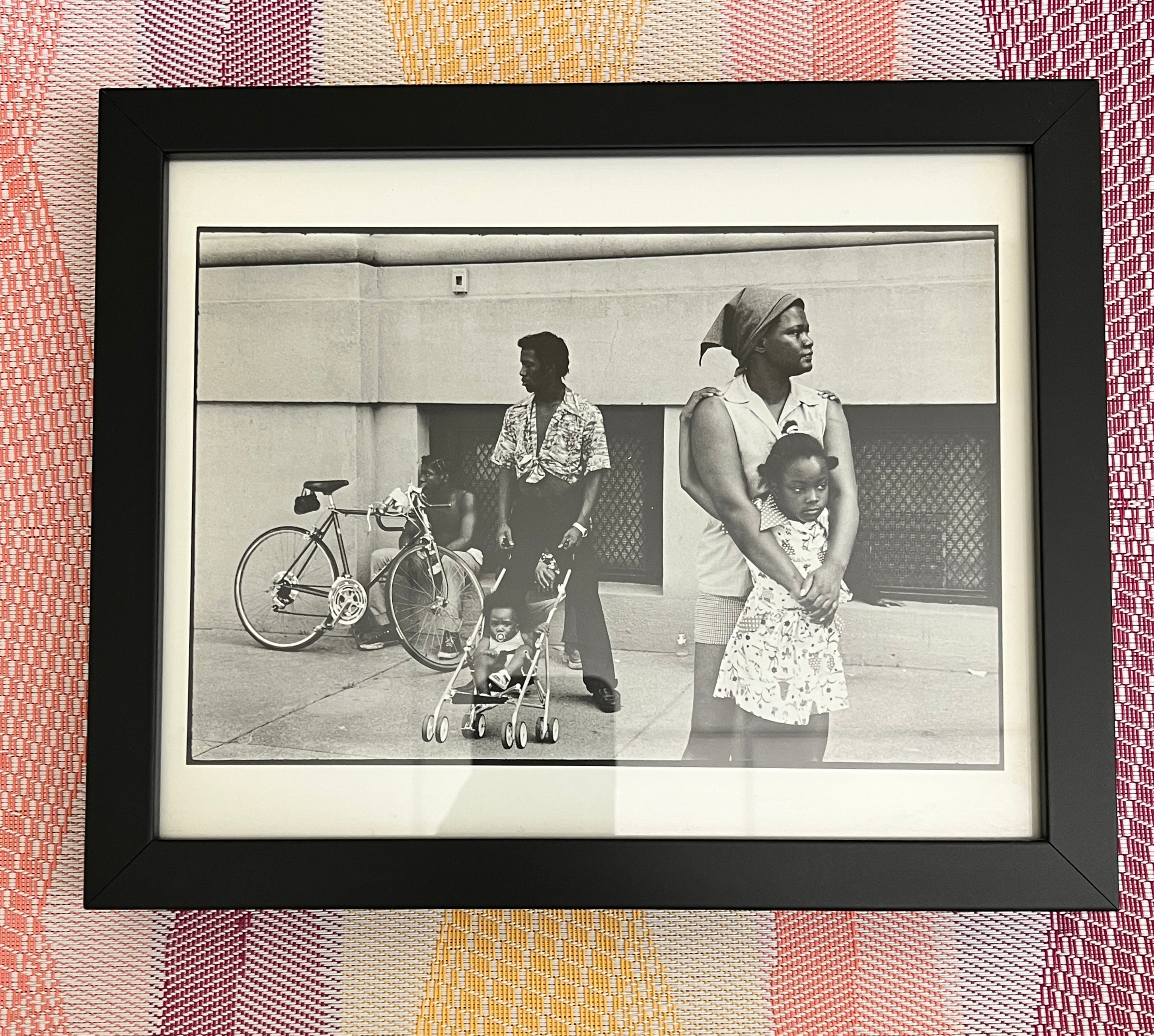 Black & White Framed Print (African American Families in the City 1970's )
