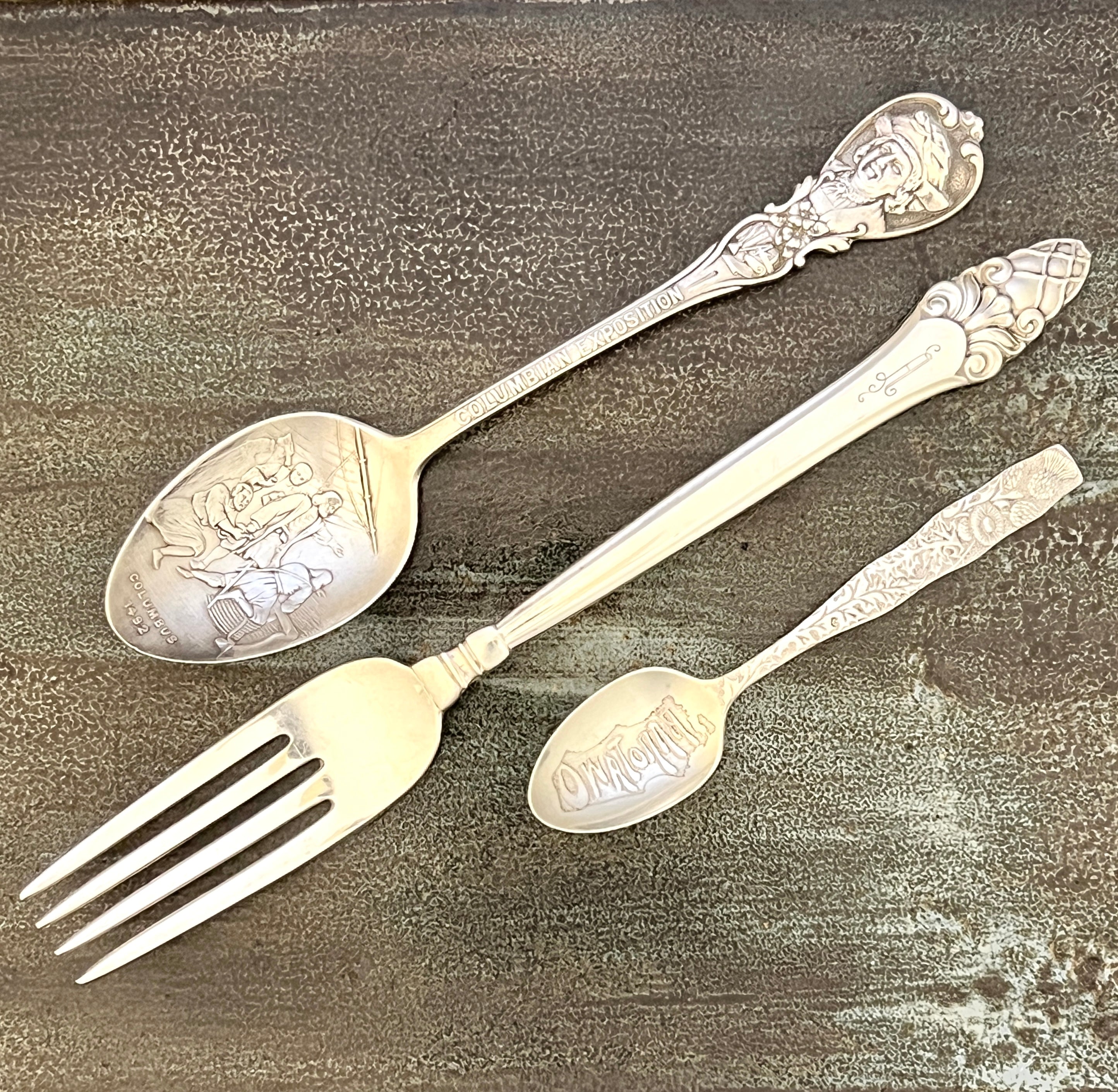 Tilden-Thurber & Co. Sterling Silver Spoon; Gorham Fork; & Demitasse "Owatonna"