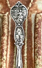 Joseph Mayer & Bros. Sterling Silver Demitasse Souvenir Spoon ("Los Angeles") Ostrich