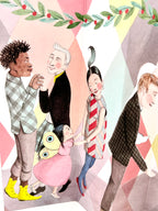 Holiday Greeting Card "Mistletoe Festive Kisses"