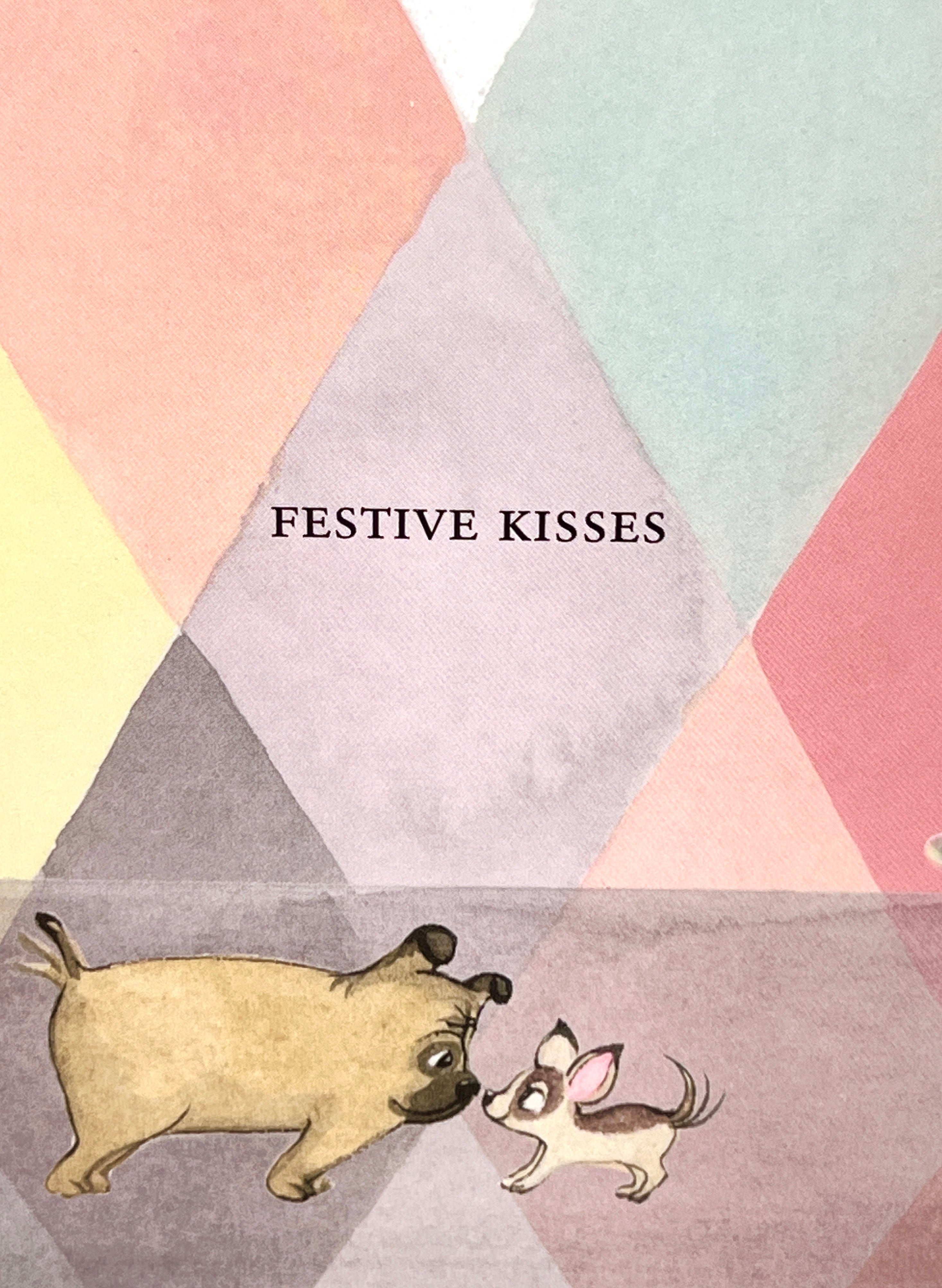 Holiday Greeting Card "Mistletoe Festive Kisses"