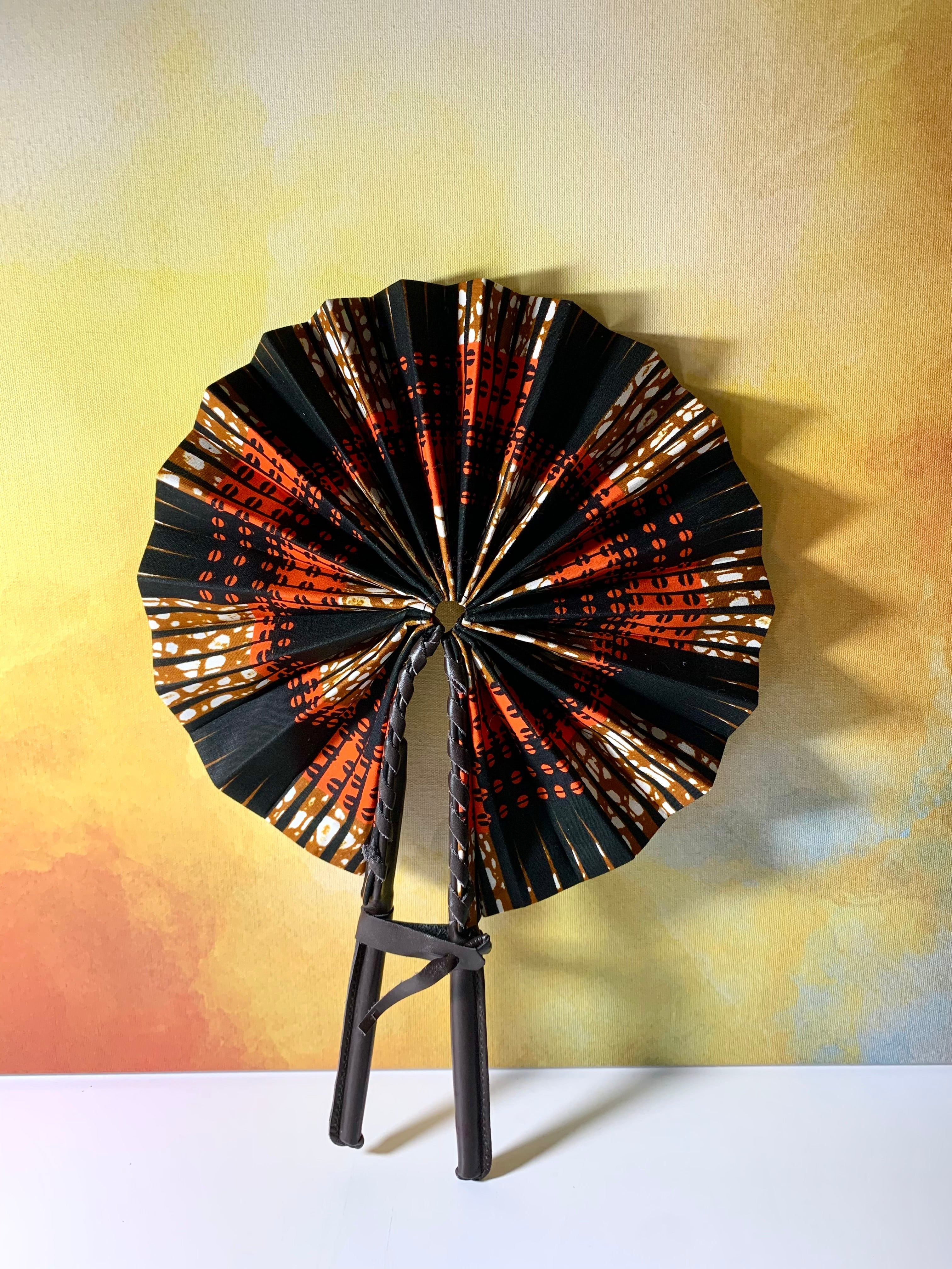 Ulla Johnson Hand Fan; Ankara Wax Print