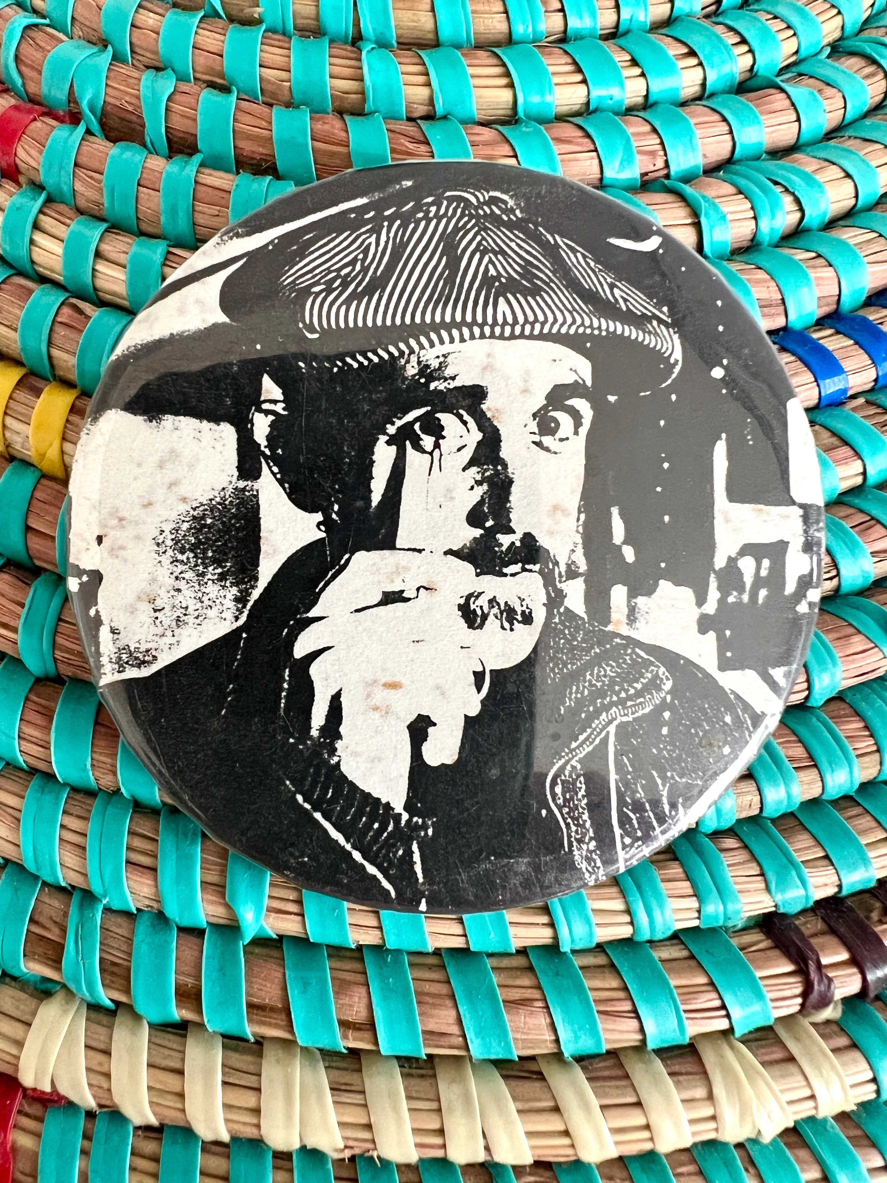 Vintage Pinback Button; Black and White