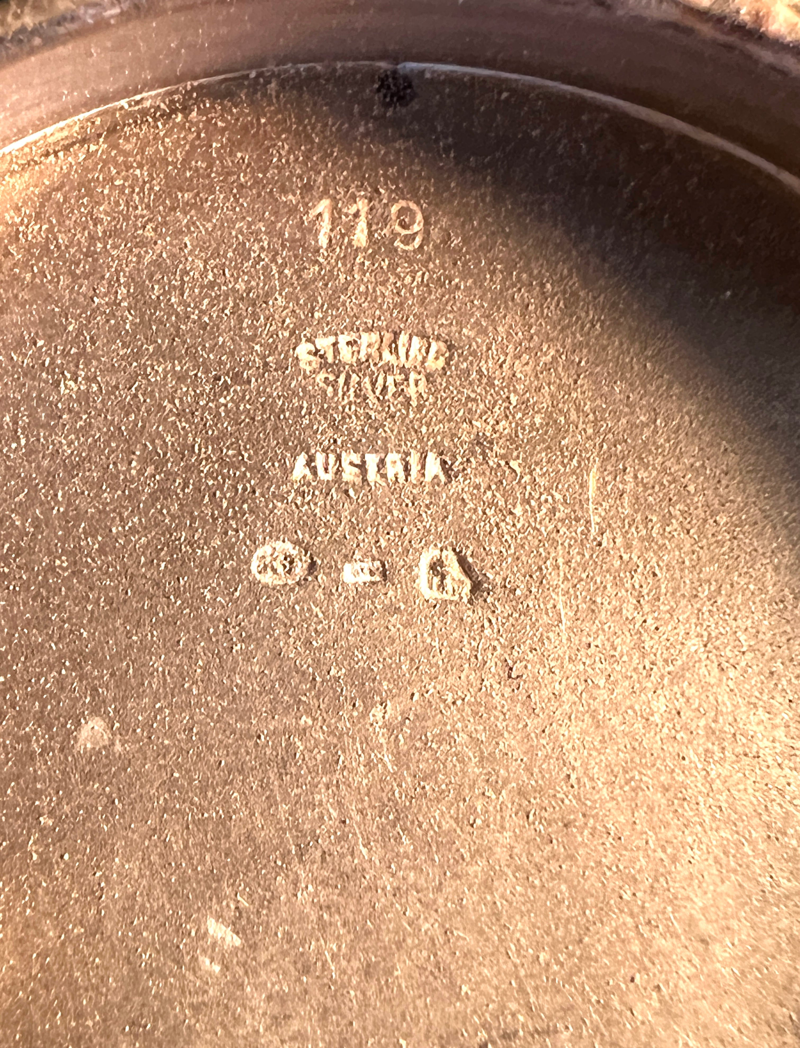 Antique Austrian Sterling Silver Enamel Guilloche Mini Compact