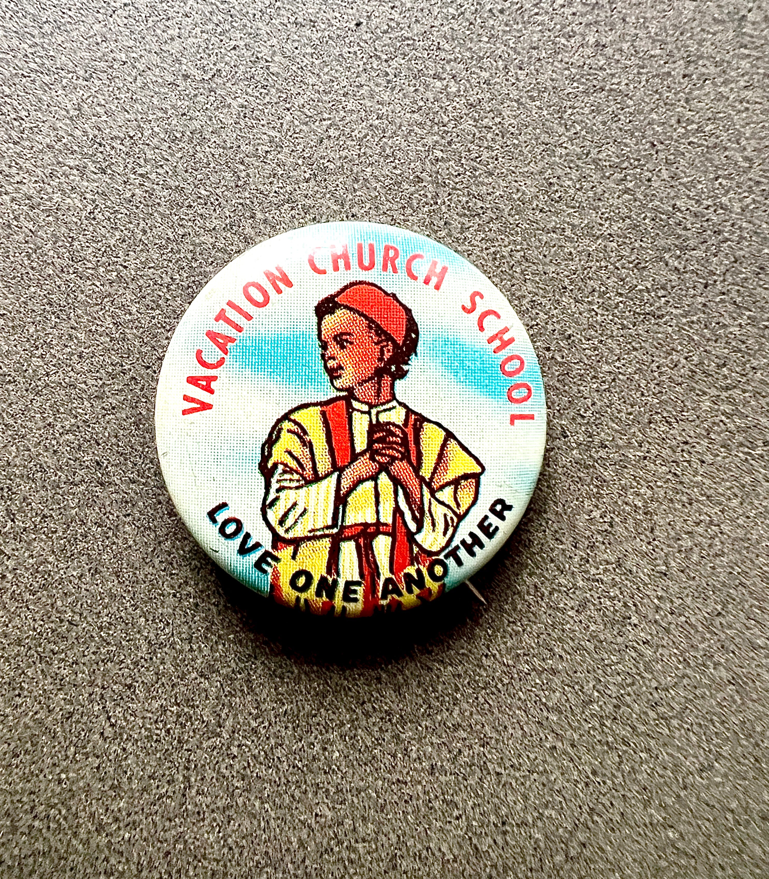 Love One Another Vacation Church School Pinback Button
