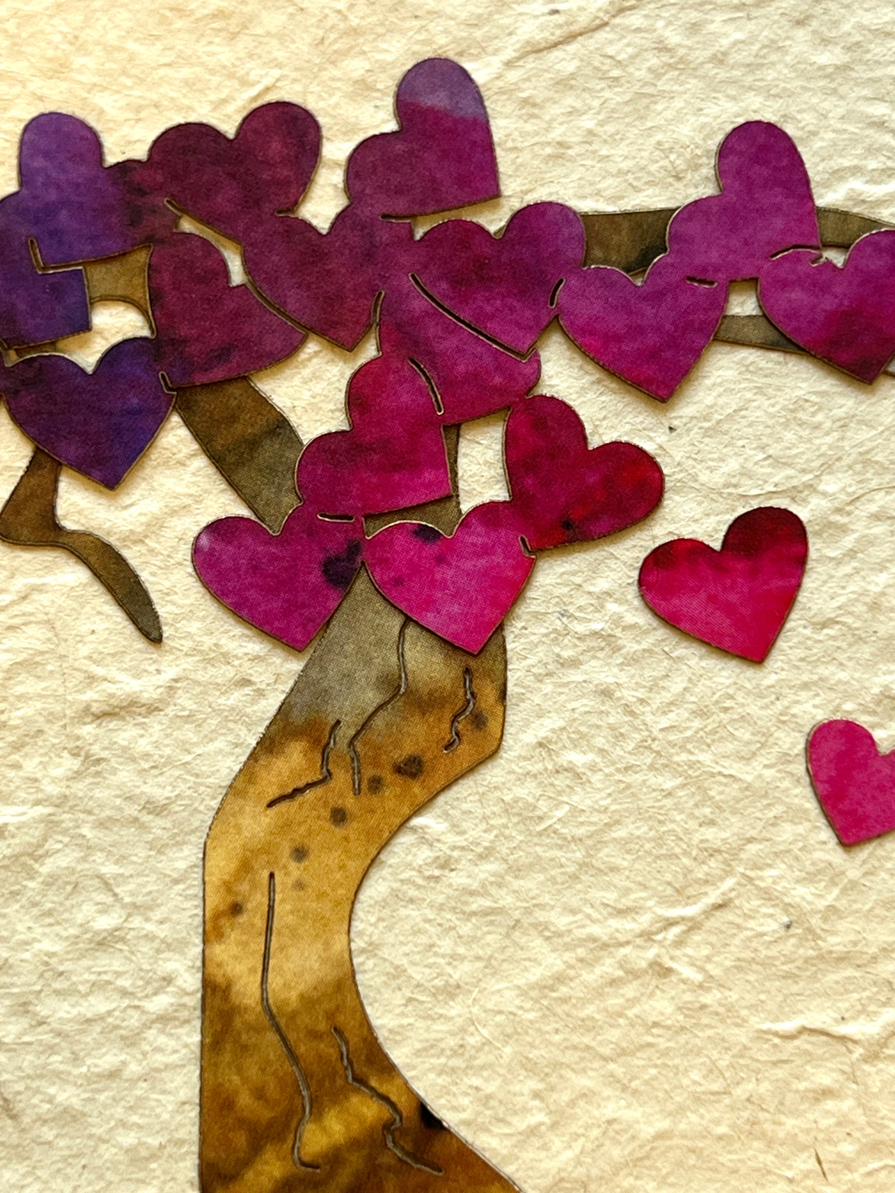Handcrafted Heart Tree Card
