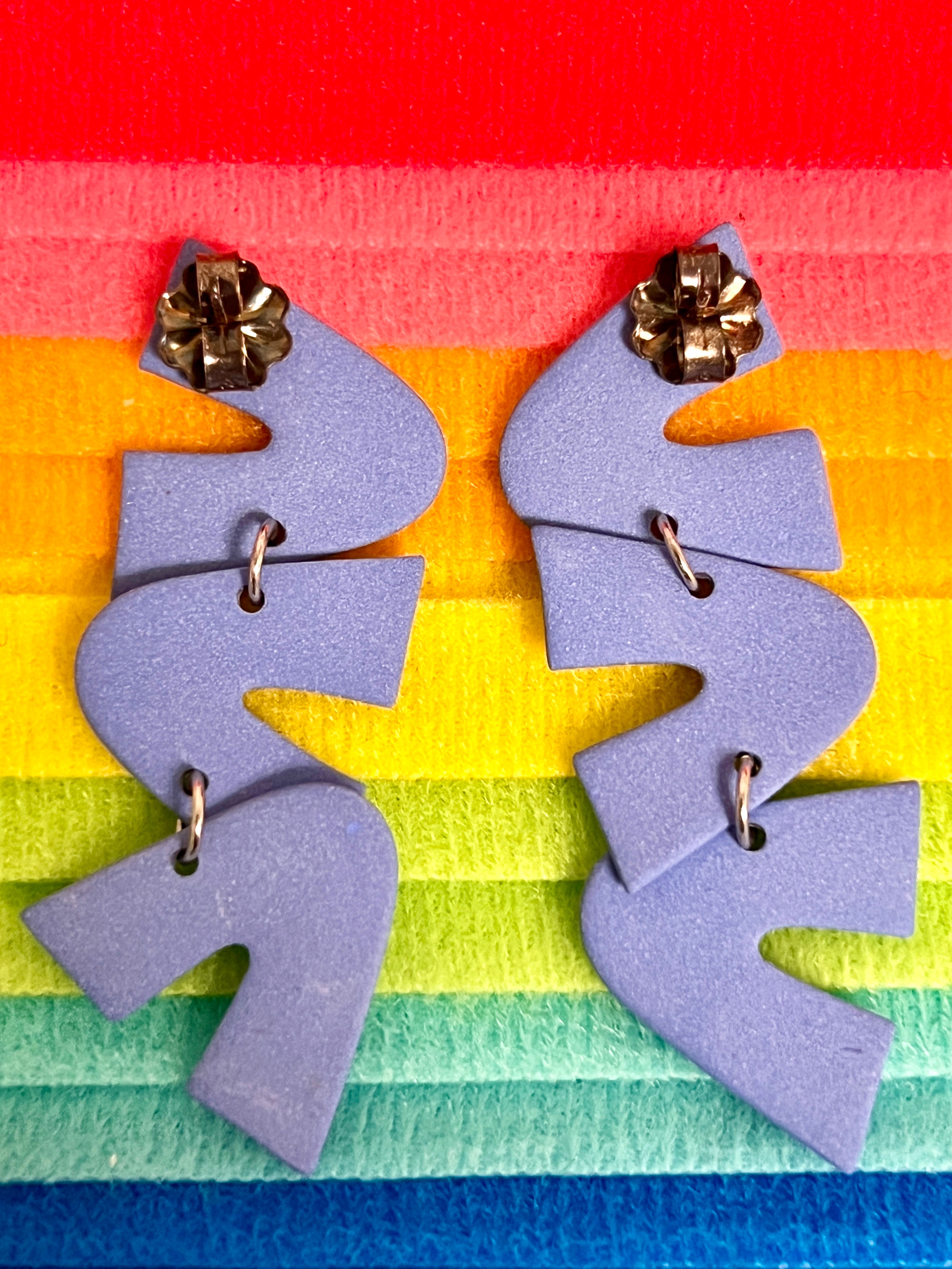 Colored Porcelain Dangle Earrings