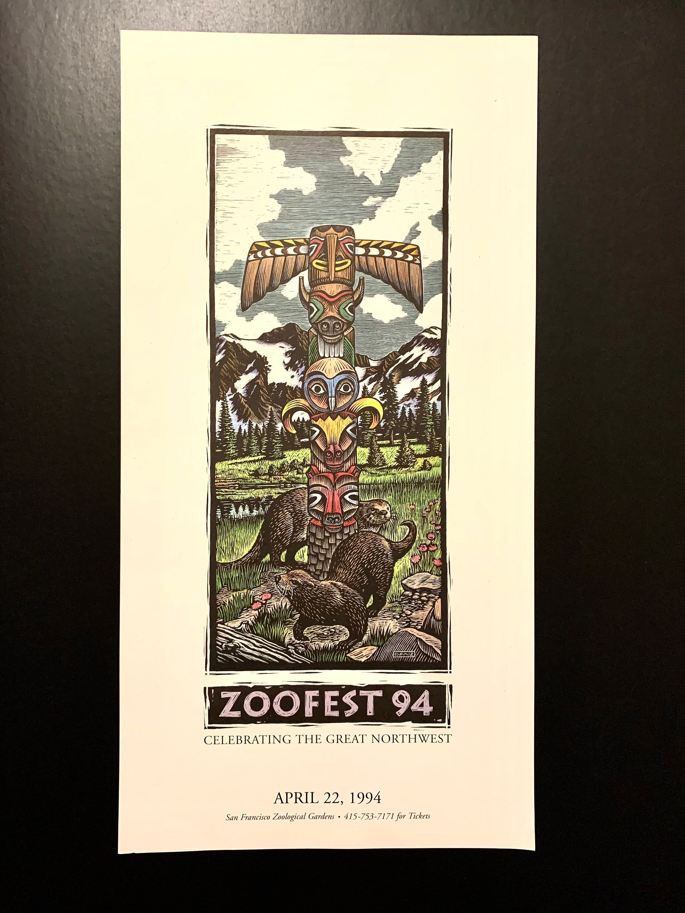 Vintage Poster "Zoofest 94; 1994 "Celebrating the Great Northwest"