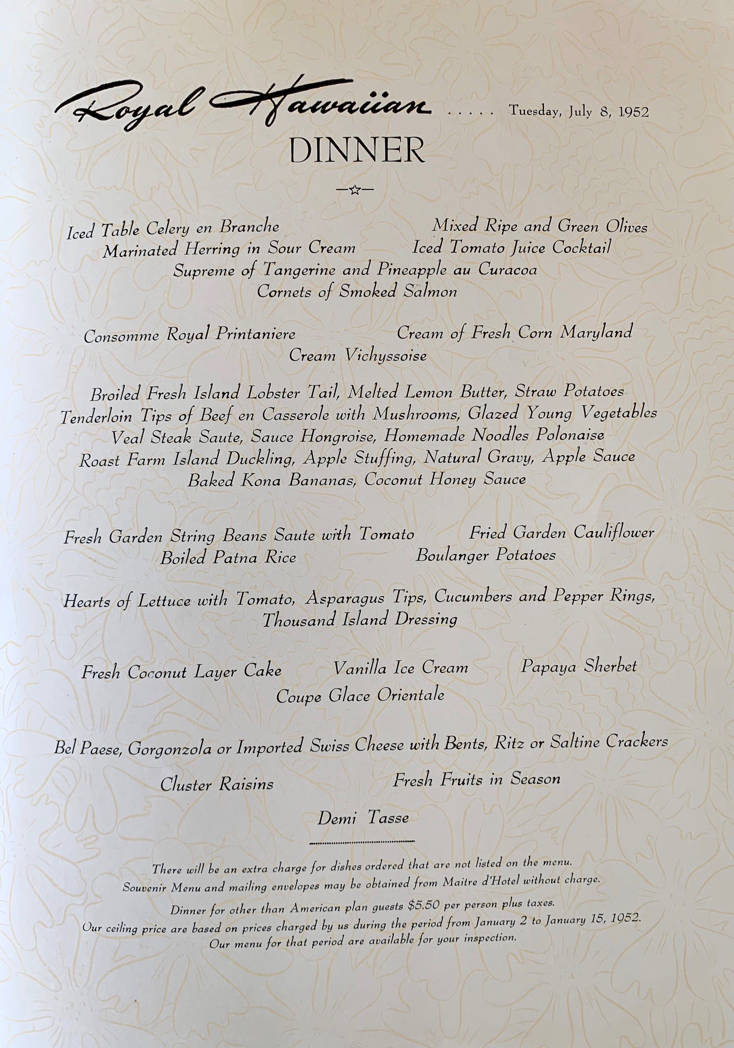 John Kelly “Hawaiian Night” Royal Hawaiian Menu Cover Art