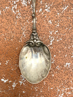 Load image into Gallery viewer, Silver Demitasse Spoon Figure Handle; Vintage Flatware, Collectible
