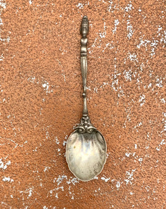 Silver Demitasse Spoon Figure Handle; Vintage Flatware, Collectible