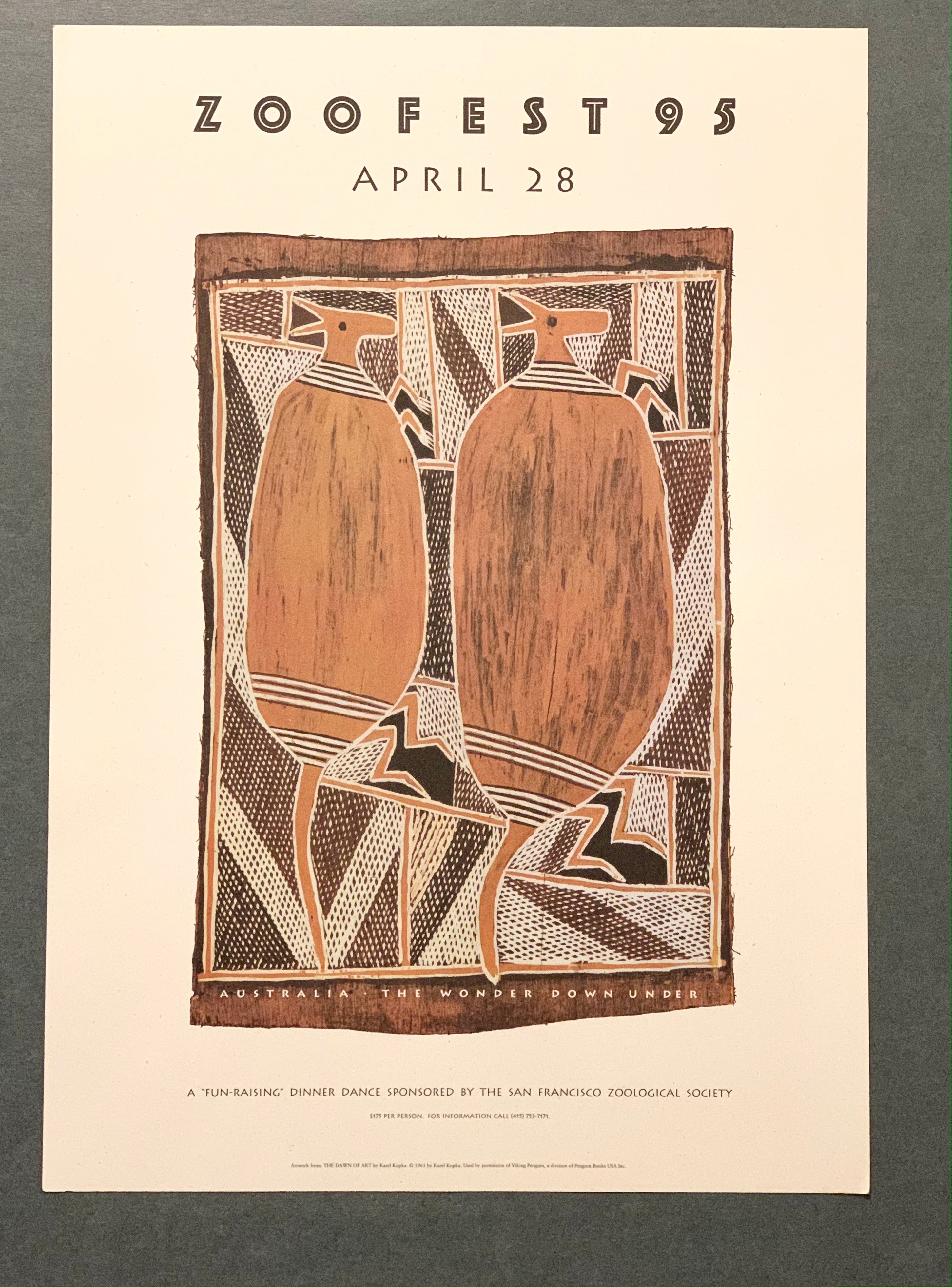 Vintage Poster Art "Zoofest 95; Australia "The Wonder Down Under"