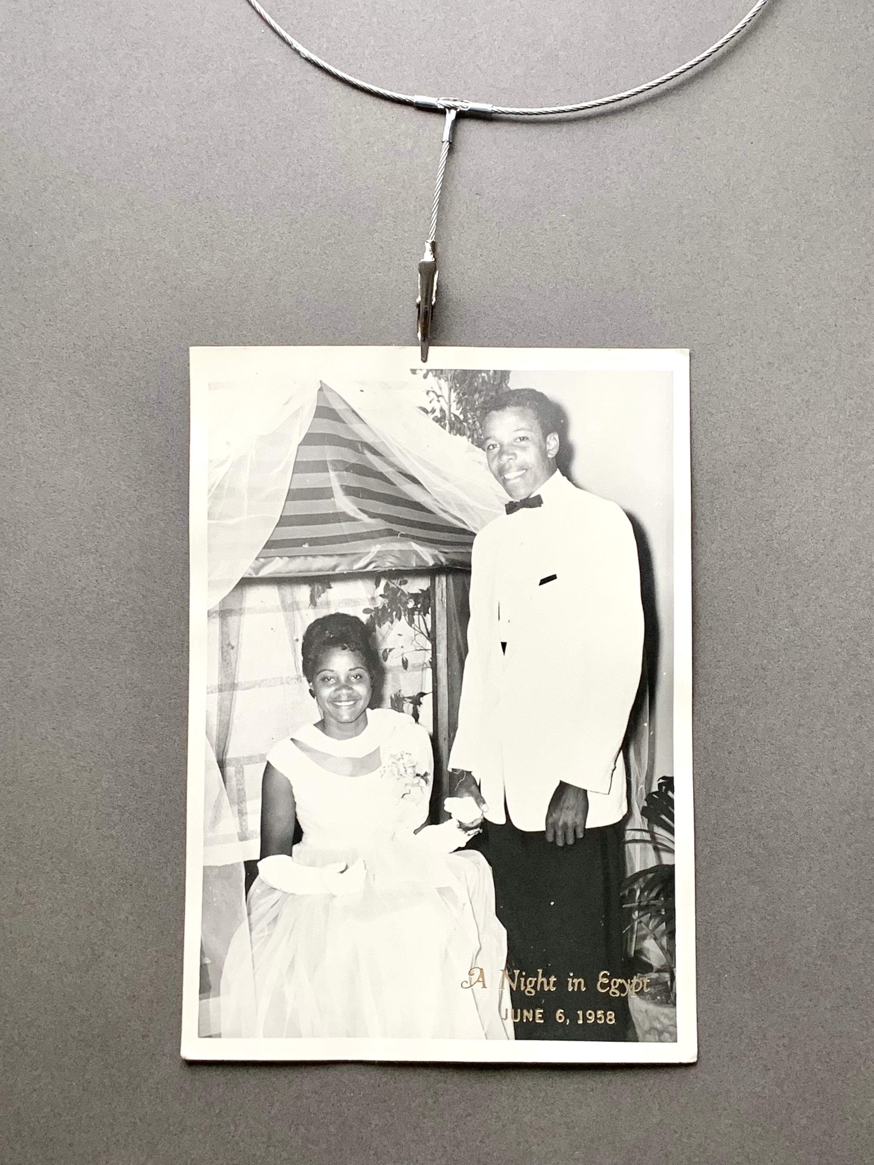 Prom 1958 "A Night in Egypt" Black & White Photograph; Portrait of African American Couple