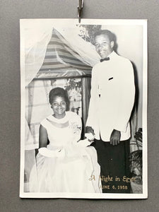 Prom 1958 "A Night in Egypt" Black & White Photograph; Portrait of African American Couple