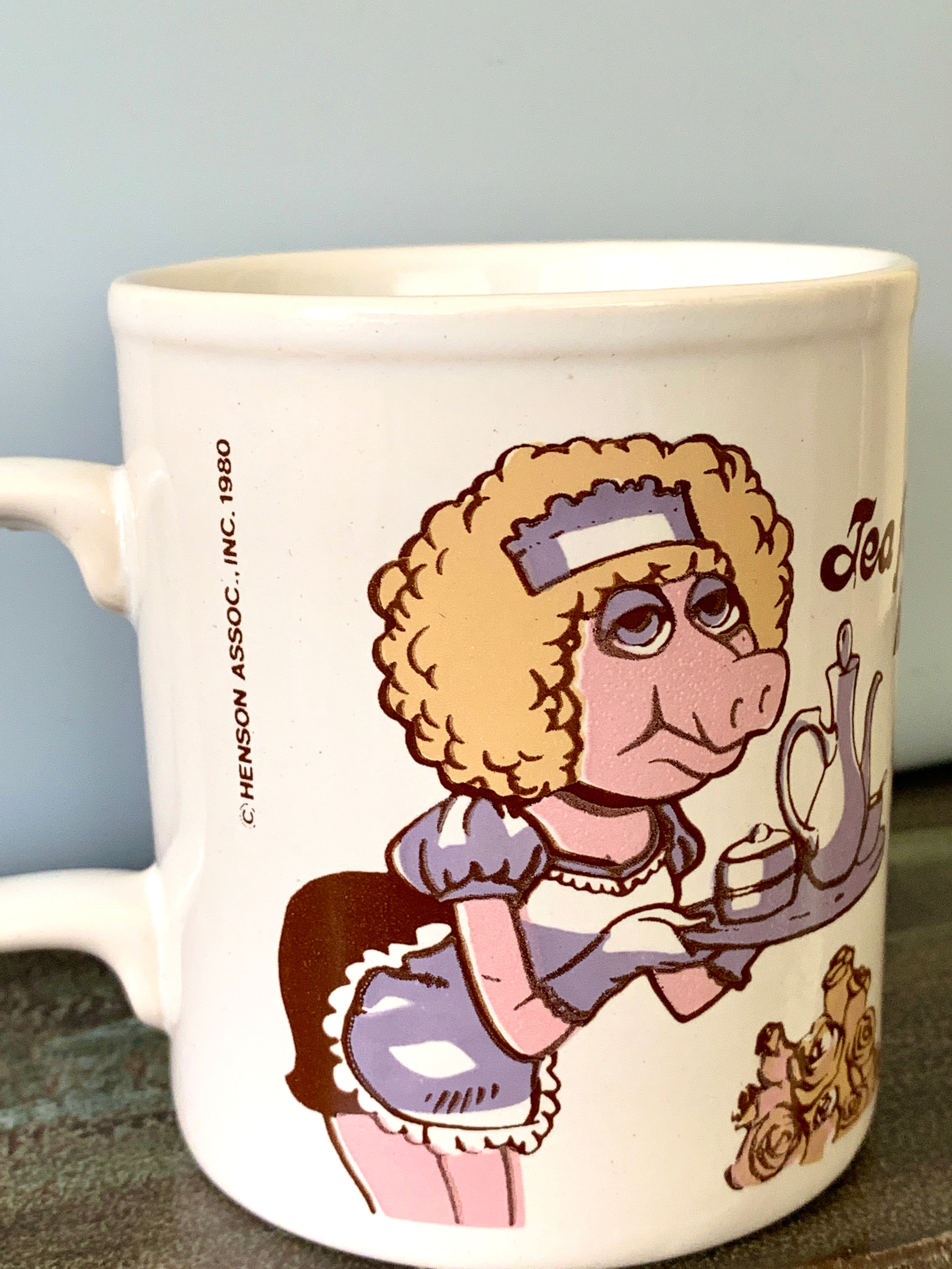 Kiln Craft Vintage Miss Piggy Mug; 1980 "Tea for Two Hmm?