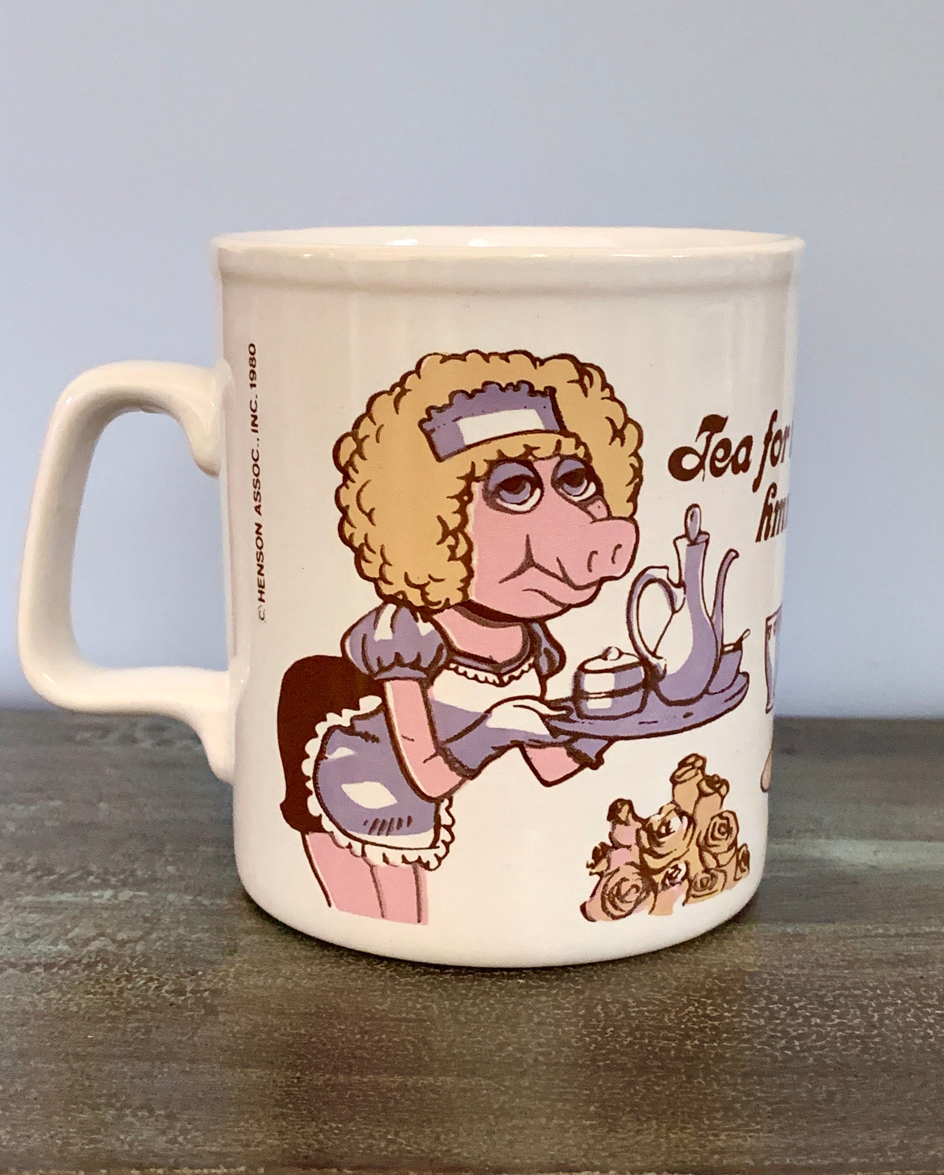 Kiln Craft Vintage Miss Piggy Mug; 1980 "Tea for Two Hmm?