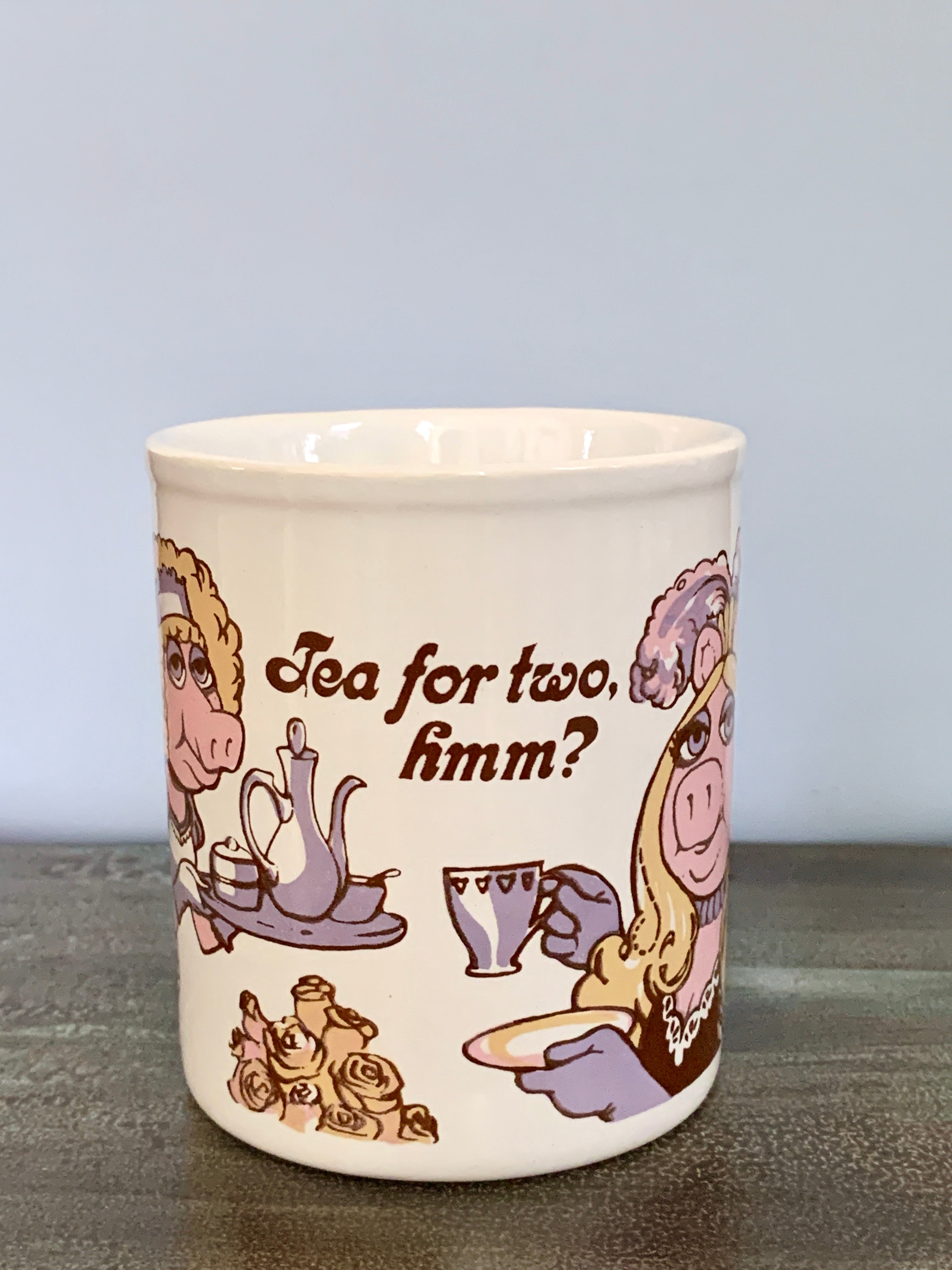 Kiln Craft Vintage Miss Piggy Mug; 1980 "Tea for Two Hmm?